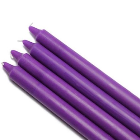 JECO Jeco CEZ-096 10 in. Straight Taper Candles; Purple - 12 Piece CEZ-096
